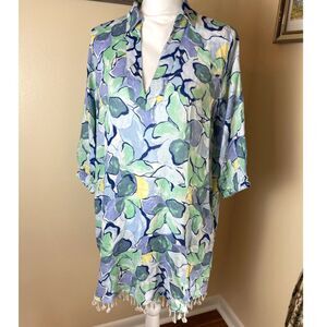 NWT C & C California Womens Floral Cover Up Sz M Beach Resort Vacation Coastal